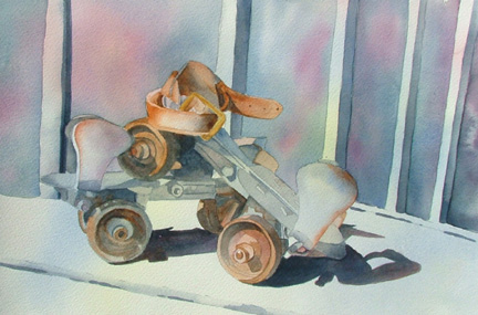 roller skates - a water color image of roller skates