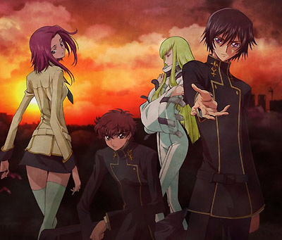 Code Geass Lelouch of the Rebellion - Image with the main characters of Code Geass
