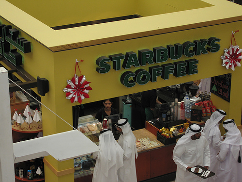 Starbucks Abu Dhabi - As you can see Arab people likes coffee so much and starbucks will always be a part their daily routine.