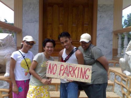No Parking - picture was taken during our vacation in our province. beside me are my cousins