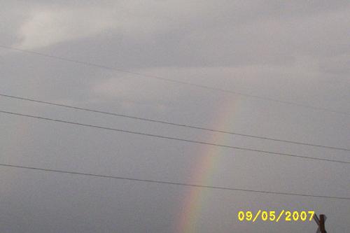 Rainbow - Rainbow in Illinois, i took this pic while driving.