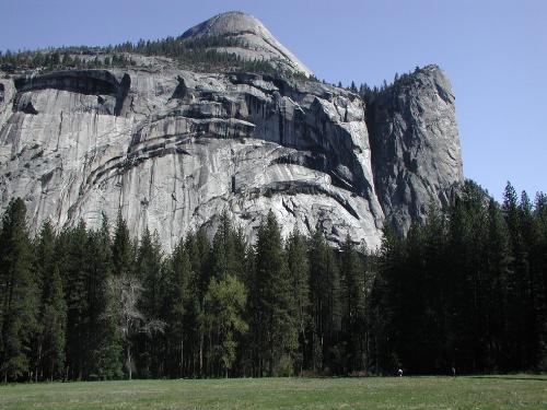 North Dome and Royal Arches - Here is a photo of North Dome and the Royal Arches taken from the valley floor. North Dome is the high summit in the picture.