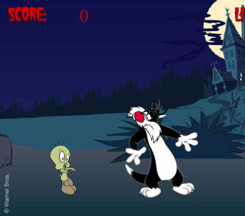 cartoons - tweety with cat
