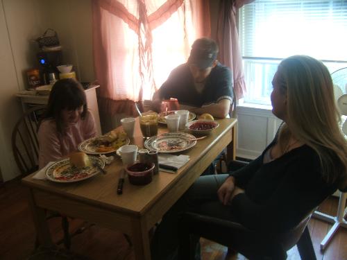The kids at the dinner table. - kids at dinner