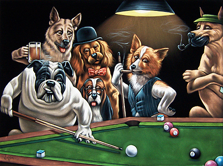 billiards - dogs playing poker22