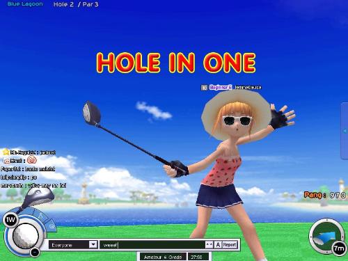 Pangya Hole in One! - You've got to admit, a lot people are using cheat software to get through this game. I'm proud to say that I am not one of them. I say, it all comes down to skill.