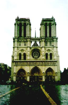 Notre Dame de Paris - Proceeded by a Gallo-Roman temple to Jupiter, a Christian basilica, and a Romanesque church, construction of Notre-Dame de Paris began in 1163 during the reign of Louis VII. Pope Alexander III laid the foundation stone. The idea to replace the Romanesque church occupying the site - the Cathedral of St. Etienne (founded by Childebert in 528) - was that of Bishop Maurice de Sully (who died in 1196). (Some accounts claim that there were two churches existing on the site, one to the Virgin Mary, the other to St. Stephen.) Construction was completed roughly 200 years later in about 1345.