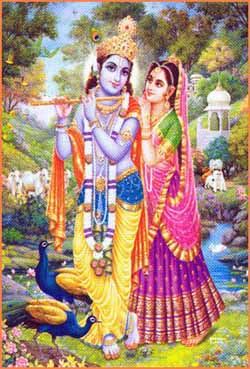 god - Lord krishna along with radha
