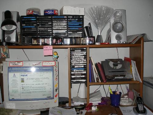 My computer desk - My messy computer desk