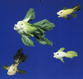 Vegetable Fishes - Some really nice fishes carved from vegetables