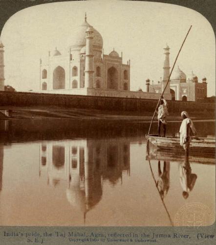taj mahal 99 years back  - the taj mahal reflected in jummna river.it is rare photo