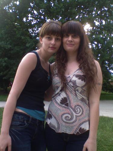 I would like to share the photo of my two younger  - Photo of my two daughter Anna and Jasenka in front of our house two nights ago!