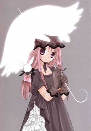 Anime Girl - Anime cute girl with white umbrella