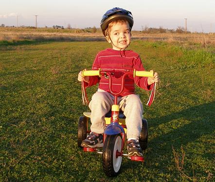 kid wearing helmet - This is one smart kid! He's wearing a helmet!
