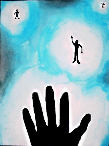 Indigo - A painting I made to represent a scene from my book about Indigo Children.