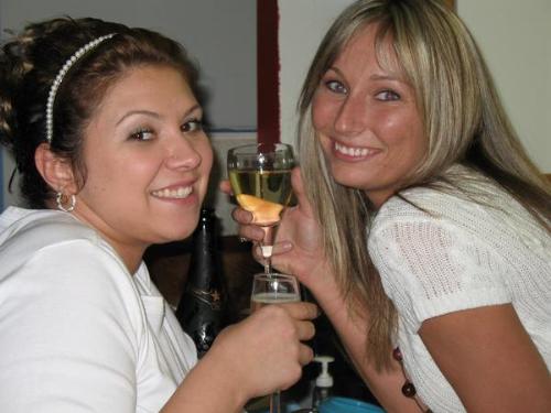My friend Megan - Megan and I sharing some Champagne!