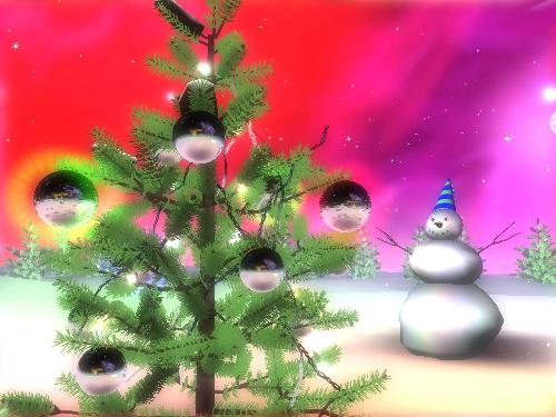 Space Christmas Tree - An adorned Christmas tree.
