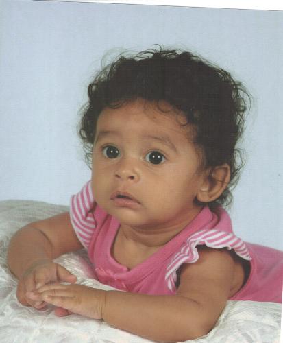 Baby's first school pic - 5 1/2 months old, first school pic