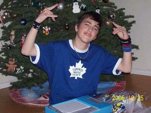kids - my teenage son at christmas last year