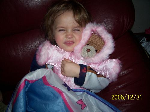 kids - katie and her bear curly