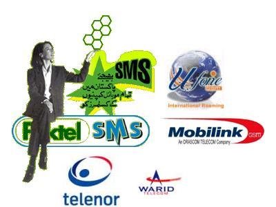 Pakistani Mobile Networks. - Paktel, Ufone, Mobilink, Telenor, Warid logos with a lady holding flying circles.