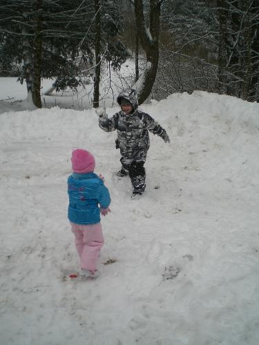 snow day - First snowball fight of the season!