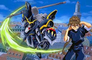 Duo - Duo Maxwell [02] and his gundam, the Deathscythe of Gundam Wing.