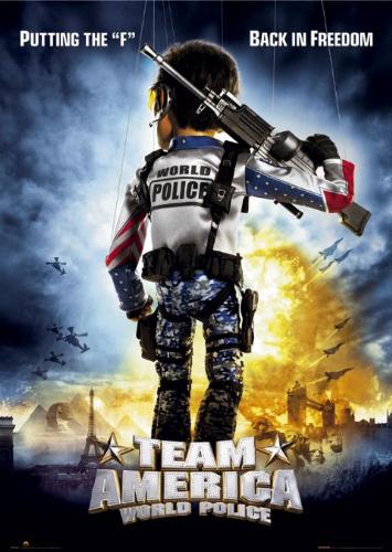 Team America Poster - A promotional poster for the 2004 movie "Team America"