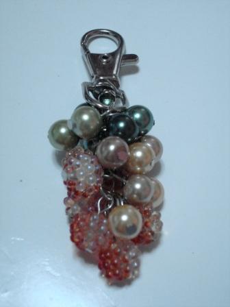 Fruity Bag Charm - my own creation made of plastic beads and mojorica pearl beads.