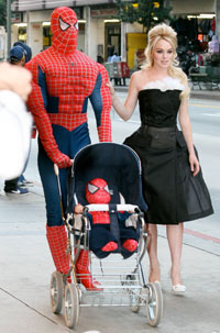 Lindsay and Spider Man - In a photoshoot by Lindsay Lohan