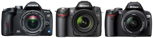 Olympus E510 vs Nikon D80 vs Nikon D40x - Each has its own strong points and cons. Pricing is about the same. Now it is a matter of making a decision to choose one of them!