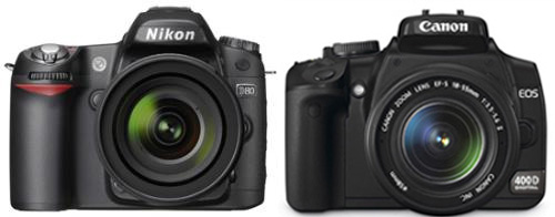 Nikon D80 vs Canon 400D - The two most popular brands in the market. The newest model in each brand goes head to head for DSLR beginners!