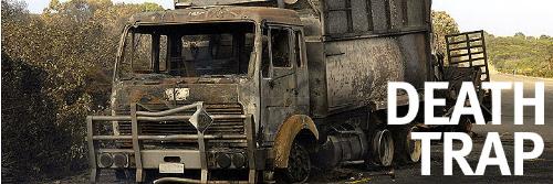 Death Trap - The truck where a 22 year old man burnt to death trying to fight bushfires.