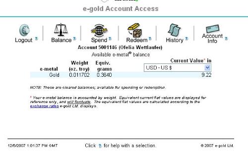 proof of payment - this is the proof of payment through egold. 
