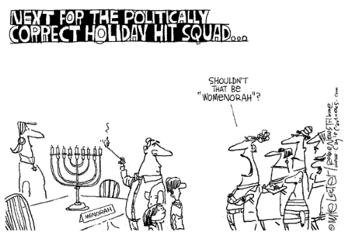 PC Holiday Cartoon - A cartoon about how politically correct our society has become, especially around the holidays.