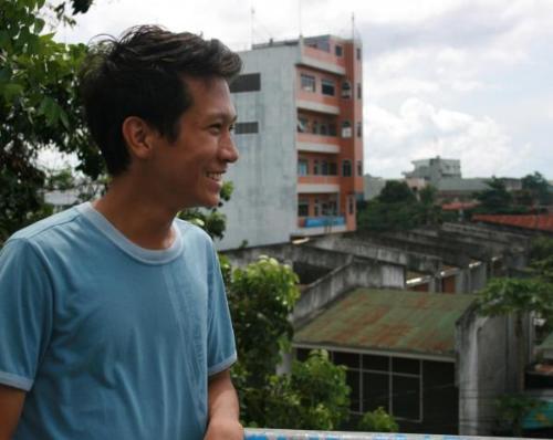 At the top - I had this picture taken at the top of our school building.