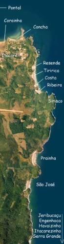 Itacare Beach: a place to go in 2008 - Satellite picture of Itacare a city by the sea in NorthEast Brazil. One of the 53 places to go in 2008 according to NYT