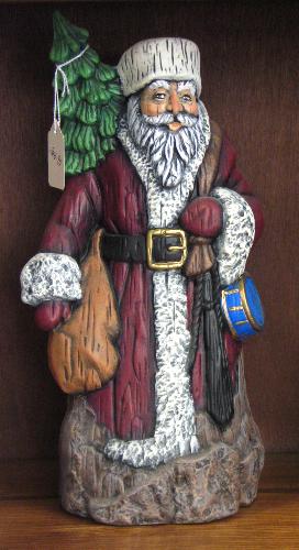 Old world santa - This santa stands 13 inches tall and is done to look like it is carved out of wood. One of my favorites.