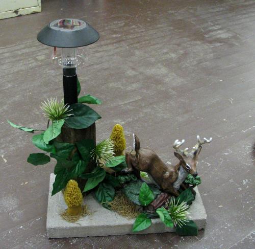 deer solar light - This is a deer solar light I made special for a customer. I mount my lights on stepping stones in case of high winds they won't get blown over.