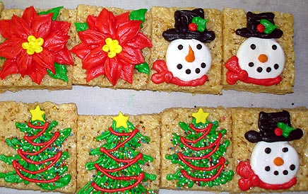 rice krispies - holiday themes on rice krispie squares