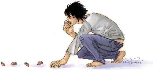 l - The famous deathnote character. L is really my idol, he is the best anime character ever made. Right?