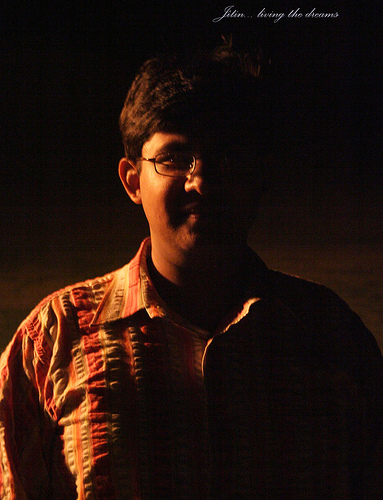 conqueror of the dark - the photo was taken when the light of fire of a hotair balloon was falling on me