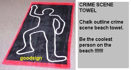 crime towel - crime towel is a new design to remind the towel owner about th e safety related to any crime.