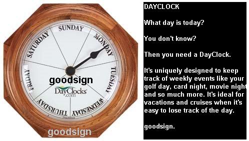 day clock - day clock is design to remind us about the present day.
