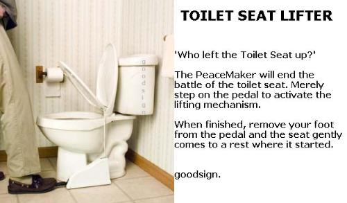 toilet seat lifter - to avoid from piss liquid to drop on the toilet seat.