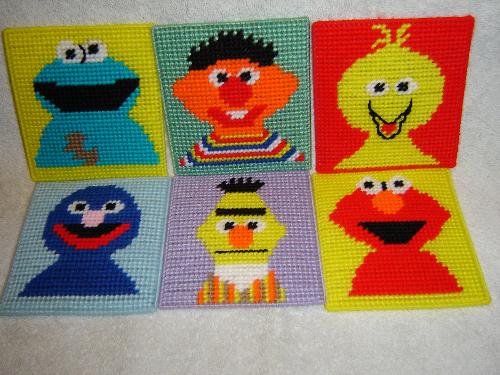 Sesame Street Characters - Setof 6 Sesame Street Characters wall hangings