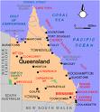 Map of Queensland - Map of the Australian state of Queensland.