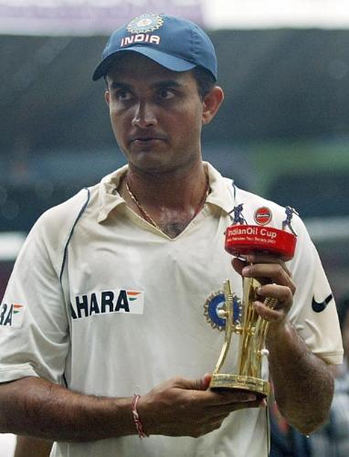Saurav - ...with his Man of the Series award against Pakistan!