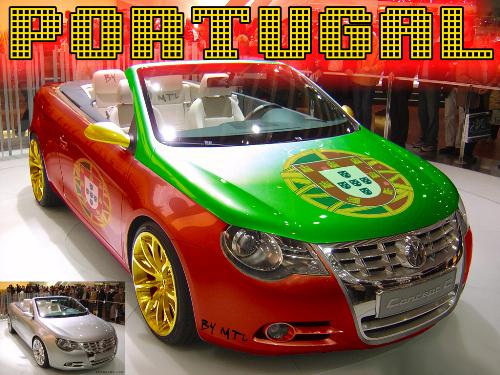 Portuguese car - Car painted with portuguese symbols