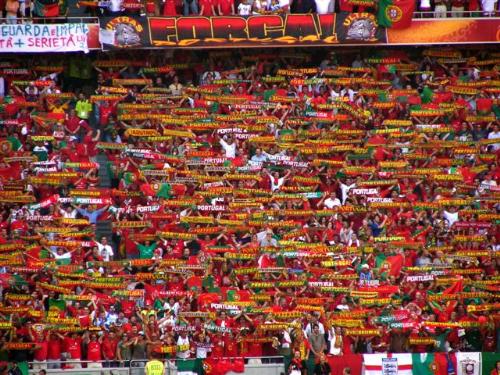 all red and green - portuguese football fans